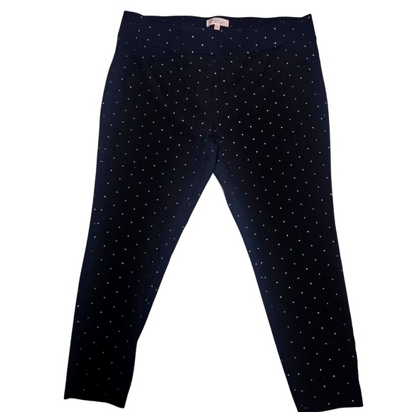 Philosophy Republic Clothing Pants - Philosophy Republic Clothing Black Silver Polka Dot Leggings Plus Size 2X